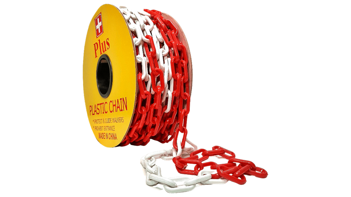 Plastic Chain Red and White 20mm